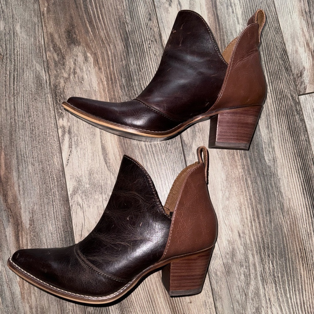 New Womens Nocona Micki Cowhide 7" Snip Toe Ankle Boots Bootie Shoes Size 9 NIB - Picture 2 of 9